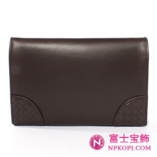 Bottega Veneta/ボッテガ・ヴェネタ カーフレザー セカンドバッグ ダークブラウン 145186V46412040